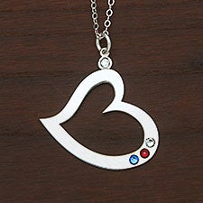 Personalized Birthstone Heart Necklace - 30533D