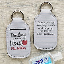 Inspiring Teacher Personalized Hand Sanitizer Holder Keychain - 30560