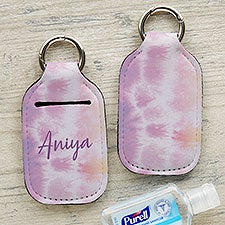 Pastel Tie Dye Personalized Hand Sanitizer Holder Keychain - 30568