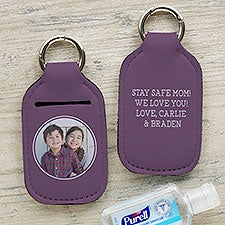 Photo Message Personalized Hand Sanitizer Holder Keychain - 30570