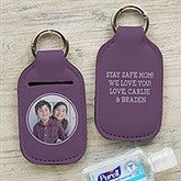 Photo Message Personalized Hand Sanitizer Holder Keychain - 30570