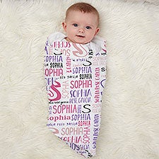 Bright Name Personalized Baby Girl Receiving Blankets - 30582