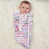 Bright Name Personalized Baby Girl Receiving Blankets - 30582