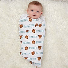 Woodland Bear Personalized Baby Receiving Blanket - 30588
