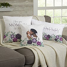 Floral Love For Mom Personalized Throw Pillows - 30594