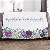 Floral Love For Grandma Personalized Blankets - 30595