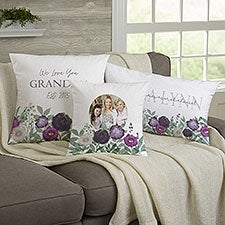 Floral Love For Grandma Personalized Throw Pillows - 30596