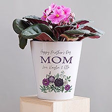 Floral Love For Mom Personalized Mini Flower Pot - 30614