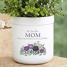 Floral Love For Mom Personalized Outdoor Flower Pot - 30615