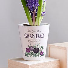 Floral Love For Grandma Personalized Mini Flower Pot - 30625