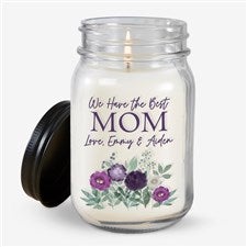Floral Love For Mom Personalized Farmhouse Candle Jar - 30629