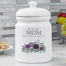 Floral Love For Mom Personalized Cookie Jars - 30631