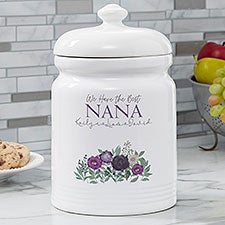 Floral Love For Grandma Personalized Cookie Jars - 30632