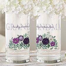 Floral Love For Grandma Personalized Glass Flower Vase - 30640
