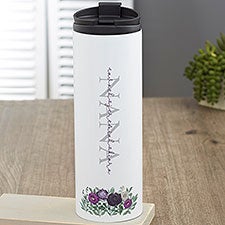 Floral Love For Grandma Personalized 16 oz Travel Tumbler - 30650