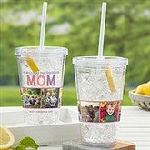 Glad You're Our Mom Personalized Photo Tumbler with Straw - 30657