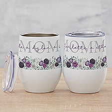 Floral Love For Mom Personalized Stainless Insulated Wine Cup - 30670