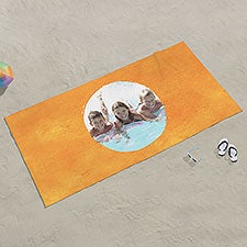 Watercolor Photo Personalized Beach Towels - 30671