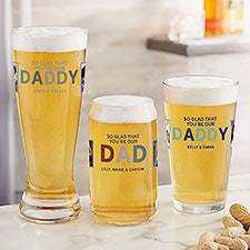 So Glad Youre Our Dad Personalized Photo Beer Glasses - 30680