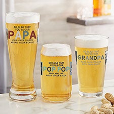 So Glad Youre Our Grandpa Personalized Photo Beer Glasses - 30684