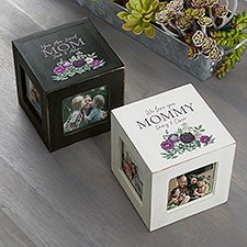 Floral Love Mom Personalized Photo Cubes - 30687