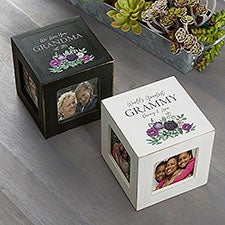 Floral Love Grandma Personalized Photo Cubes - 30688