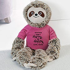 Dont Hurry, Be Happy Personalized Plush Sloth Stuffed Animal - 30718