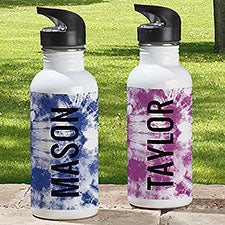 Bold Tie Dye Personalized 20 oz Water Bottle - 30735