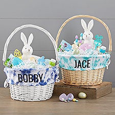 Bold Tie Dye Personalized Easter Basket With Folding Handle - 30736