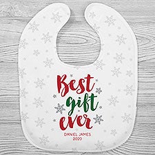 Best Gift Ever Personalized Christmas Baby Bibs - 30766