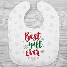 Best Gift Ever Personalized Christmas Baby Bibs - 30766