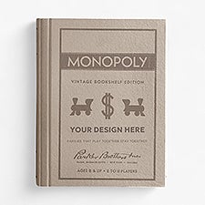 Personalized Vintage Bookshelf Monopoly Game with Company Logo - 30795