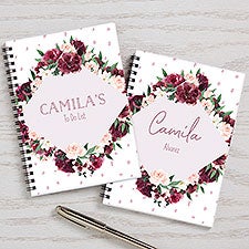 Wine Colorful Floral Personalized Mini Journals - 30797
