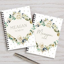 Neutral Colorful Floral Personalized Mini Journals - 30800