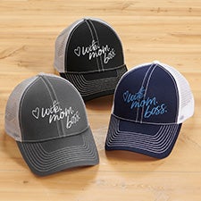 Wife. Mom. Boss. Embroidered Trucker Hats - 30816