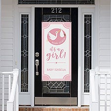 Its A Girl Baby Announcement Personalized Door Banner - 30896