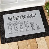 Stick Figure Family Personalized Character Doormats - 30898