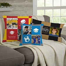 Graduation Patchwork Personalized Photo Throw Pillows - 30916