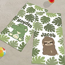 Jolly Jungle Personalized Beach Towels for Kids - 30926