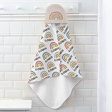 Boho Rainbow Personalized Baby Hooded Bath Towels - 30946