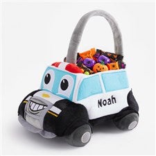 Police Truck Embroidered Plush Halloween Treat Bag - 30970