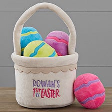 My First Easter Personalized Mini Easter Basket with Plush Eggs - 30972