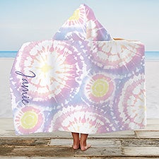 Pastel Tie Dye Personalized Kids Beach & Pool Towel - 30977