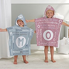 Youthful Name Personalized Kids Poncho Bath Towels - 30981