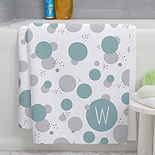 Stencil Polka Dots Personalized Bath Towels - 31030