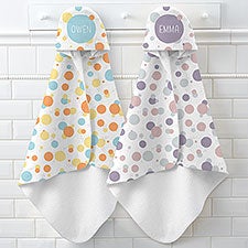 Stencil Polka Dots Personalized Baby Hooded Towels - 31034