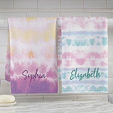 Pastel Tie Dye Personalized Hand Towels - 31041