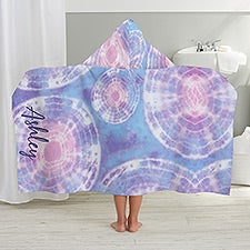 Pastel Tie Dye Personalized Kids Hooded Bath Towel - 31044