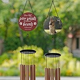 Paw Prints On My Heart Personalized Memorial Photo Wind Chimes - 31109