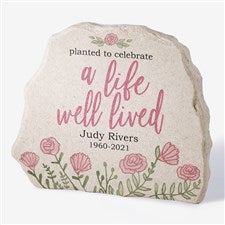 A Life Well Lived Personalized Memorial Standing Garden Stone - 31117